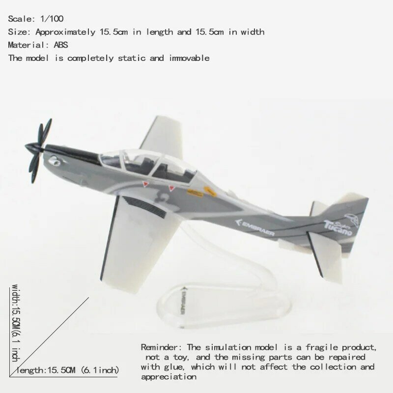제이슨 투투 엠브라에르 A-29 슈퍼 투칸 전투기, 다이캐스트 1/100 스케일 미니어처 비행기, A29 비행기 모델, 직송