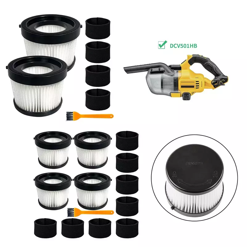 4/8pcs Foam Sleeve Filters For DCV501HB Cordless Handheld Vacuum Household Cleaning Tools And Accessories With Brush