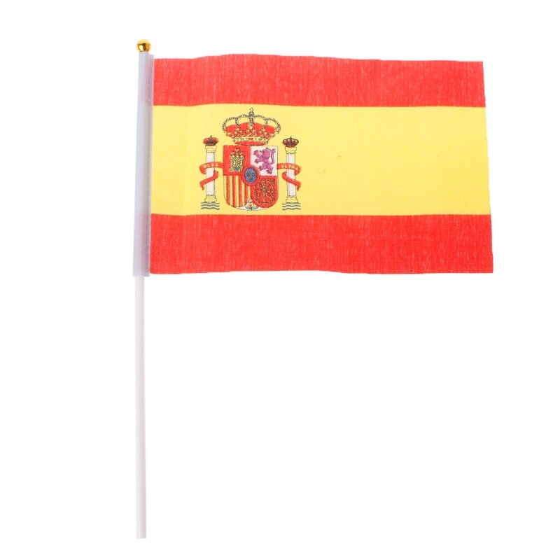 5Pcs Испанские ручные развевающиеся флаги Испании для гербовых баннеров Спортивное открытие на открытом воздухе De