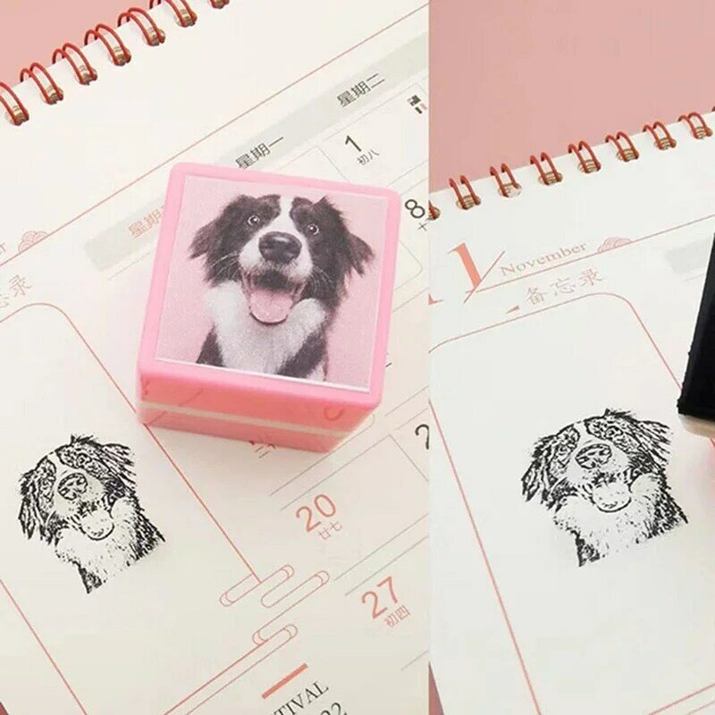 맞춤형 애완 동물 초상화 스탬프, DIY 개 그림 씰, 맞춤형 고양이 강아지, 스크랩북용 맞춤형 메멘토 장