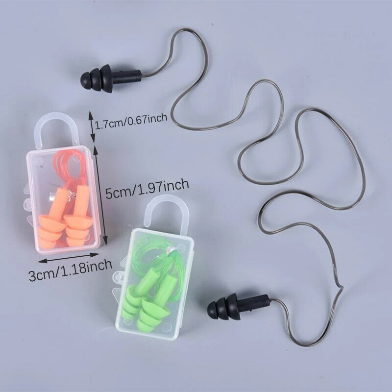 Protector de silicona suave con cable para los oídos, protección auditiva, antiruido, trabajo seguro, cómodo, 1 par