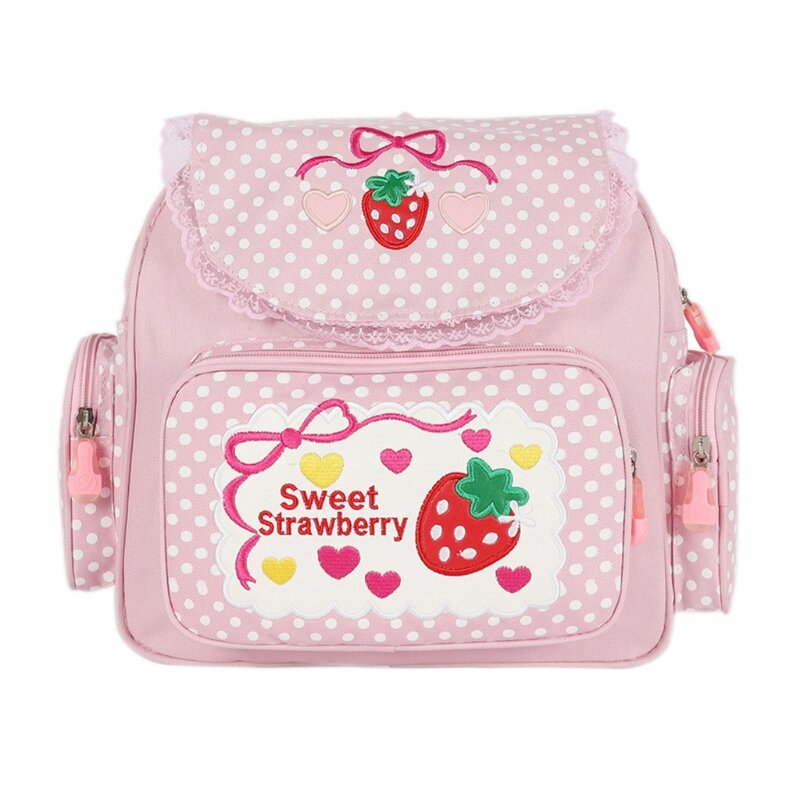 Mädchen Stickerei Erdbeere Schulrucksack Kinder Schultasche Student Mädchen