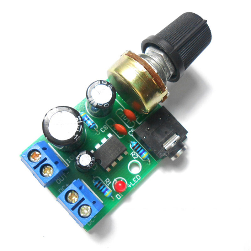Módulo de Controle de Volume para Amplificador de Áudio, Alta Qualidade, LM386, 10W, Mono, 3,5mm, DC, 3-12V, Novíssimo, 1PC