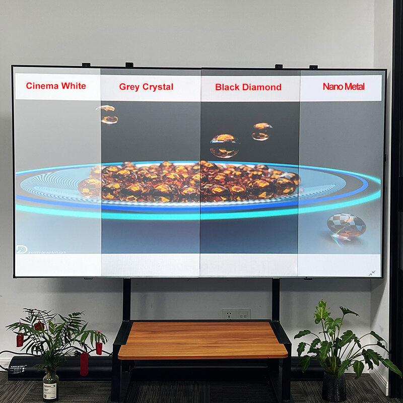Пробный экран для занавесок из ALR Grey Crystal/Cinema White/PET Crystal 3D Nano Metal Glass Fiber 4K 8K