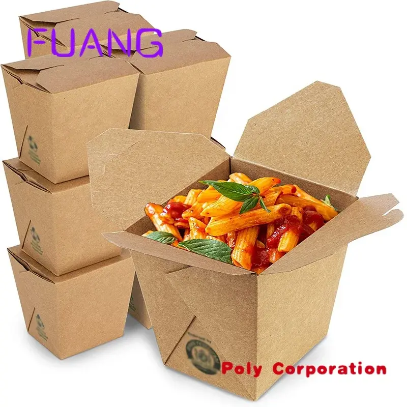 Custom горячая Распродажа Custom Take Away, коробка из крафт-бумаги для пищевых продуктов, бумажные коробки с принтом на заказ