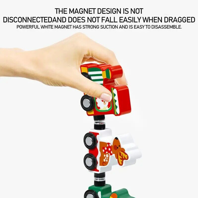 Ensemble de train magnétique en bois pour garçons, puzzle 3D, décoration d'arbre de Noël, jouets