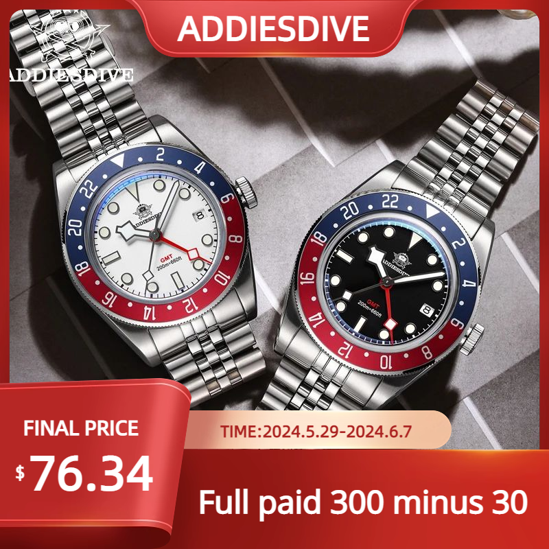 ADDIESDIVE-Montre-bracelet Gstuff pour homme, montre à quartz Shoous, montres de plongée 20iko, AD2044 Sports Reloj zones bre, mode
