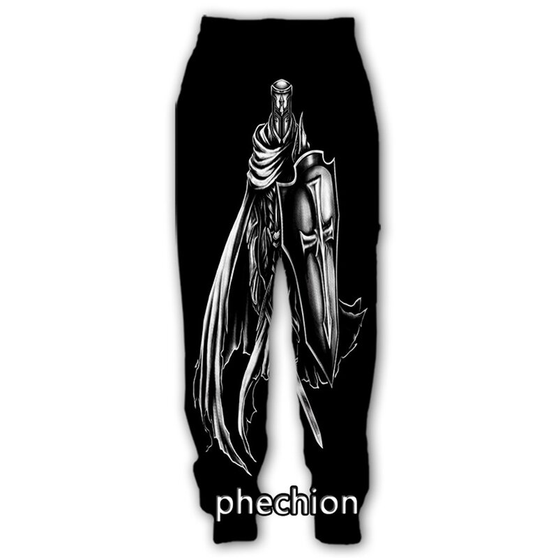 Phechion-신상품 남성/여성 기사단 3D 프린트 캐주얼 바지, 스트리트웨어 루즈 스포츠 긴 바지 K176