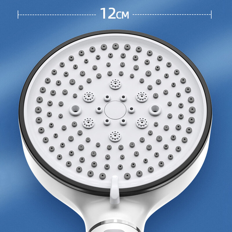 Cabezal de ducha con filtro antipiedra caliza, accesorio de baño higiénico, con mango de soporte, manguera de Spa, 5 modos