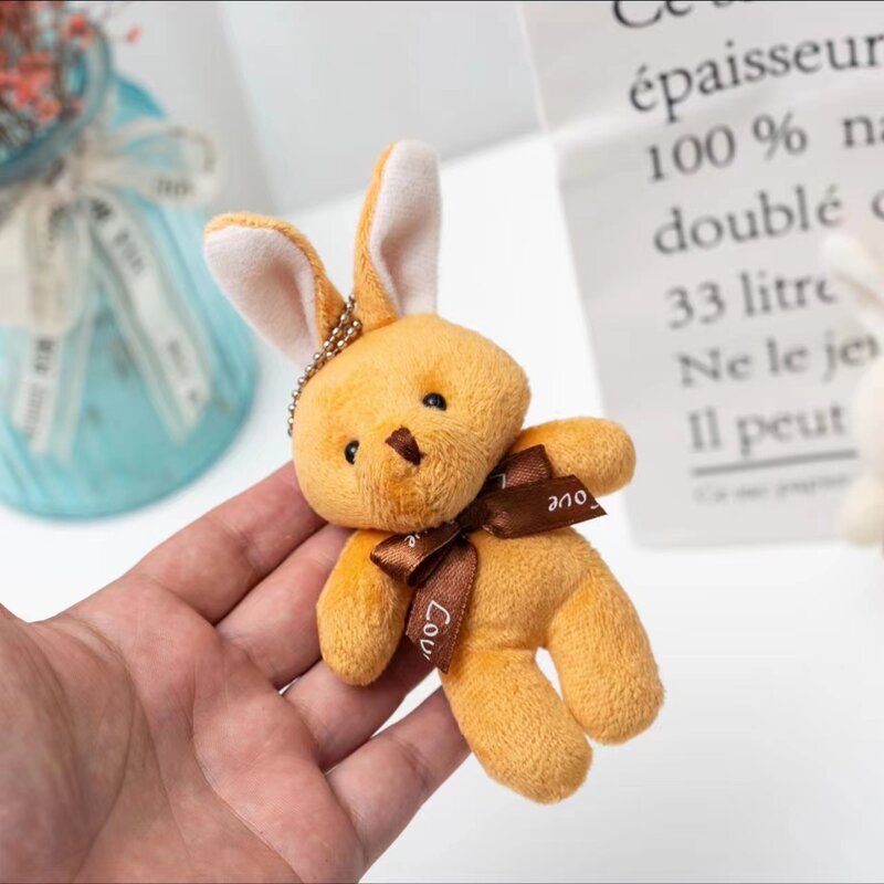 15cm teddy konijn gevuld pluche poppen kawaii konijn pluche speelgoed sleutelhanger creatieve dierentas hanend kinderen verjaardagscadeau