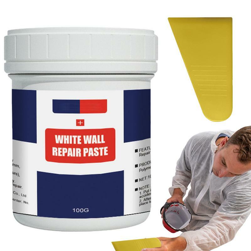 Agente reparador de pared, crema reparadora con raspador de pintura, Parche de secado rápido a prueba de moho válido para Agujeros