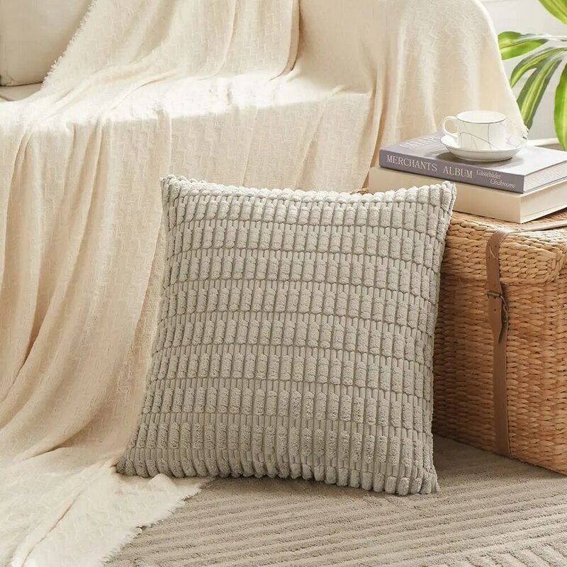غطاء وسادة أريكة حديثة ، غطاء وسادة قماش كتان مزخرف للأريكة والسرير والمنزل ، مجموعة من 2