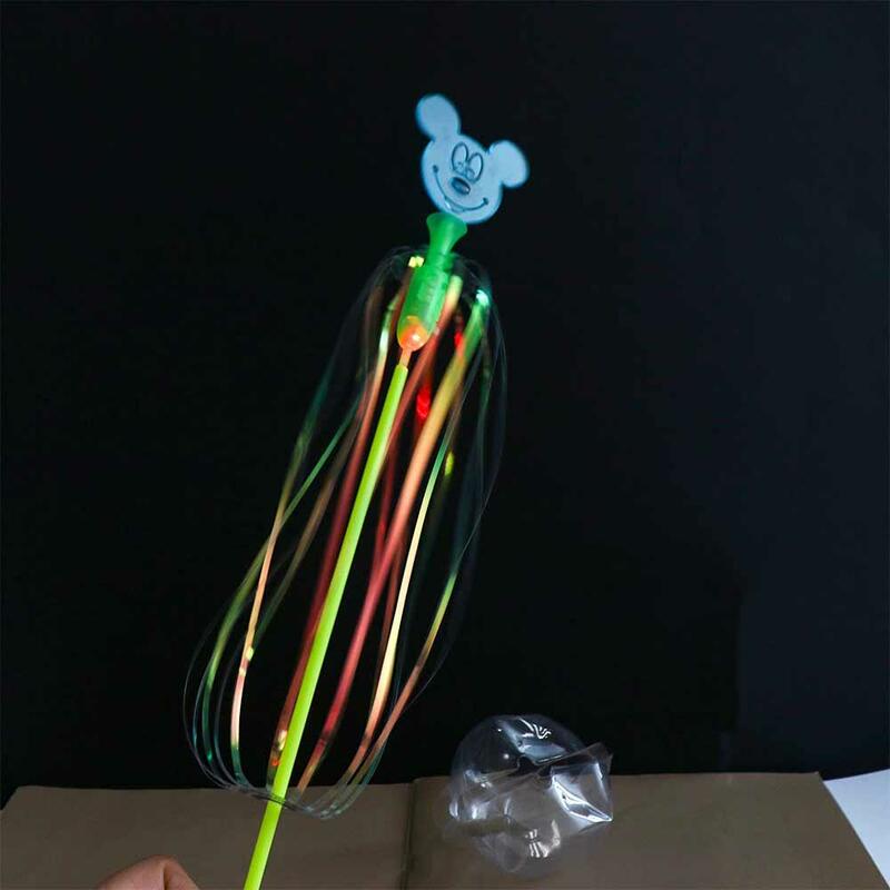 Kij rekwizyty do przebrania na imprezę dzieci świetlisty kij zabawka tęcza magiczny kij LED magiczna wróżka Stick magiczna pałeczka fluorescencyjna