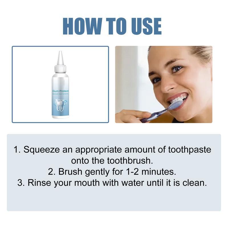 Reparo de creme dental brilhante, Creme dental suave para limpeza oral e dentária, Respiração fresca, Cuidado dos dentes, 30ml