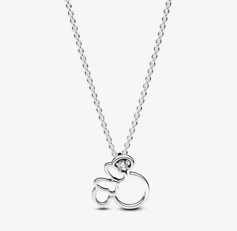 New Disney 925% sterling Silver Fitted Original Mickey Love Charm beaded stud Earrings necklace for women Diy fine jewelry gifts