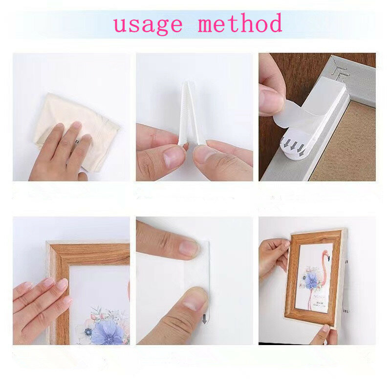 24pcs (12sets)  To 2pcs(1sets) Picture Hanging Strips Damage-free Frame&Picture Hanger Strips for Decor Glue Stickers Magic Hook