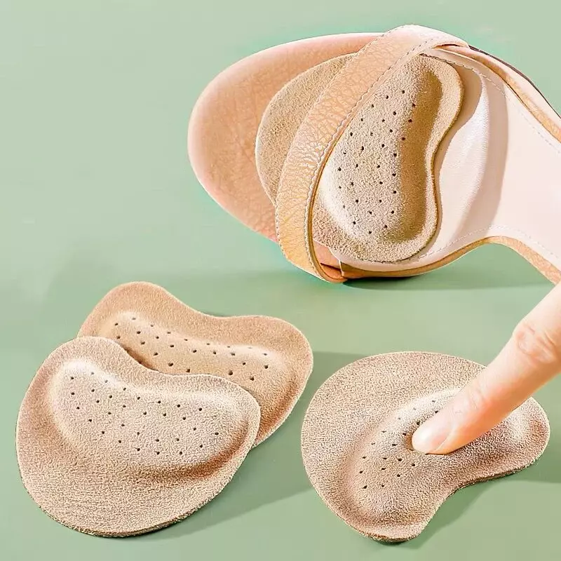 2 pezzi di cuscinetti per avampiede in pelle per le donne tacchi alti antiscivolo cuscinetti per scarpe per la cura dei piedi adesivi inserti per alleviare il dolore solette cuscini per dita