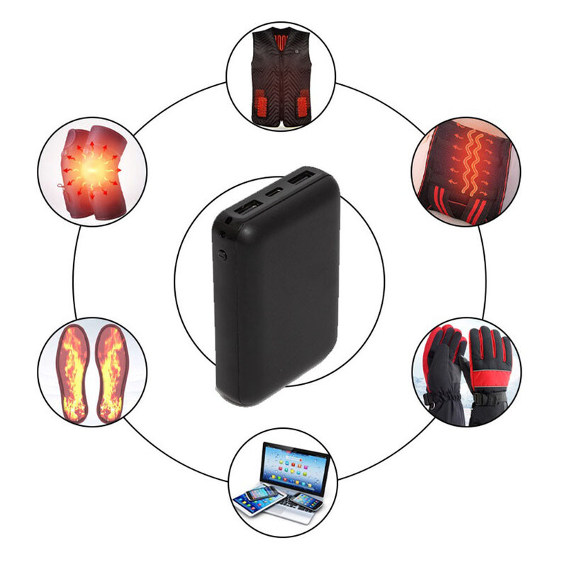 ポータブル電動バッテリー充電器,加熱ベスト,スカーフ,靴下,手袋,20000mAh