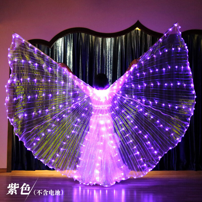 Ruoru อลาสแอลอีดีมีปีกสำหรับผู้ใหญ่ชุดไฟแอลอีดีส่องสว่างละครสัตว์ชุดเด็กชุดงานปาร์ตี้ชุดเต้นรำ