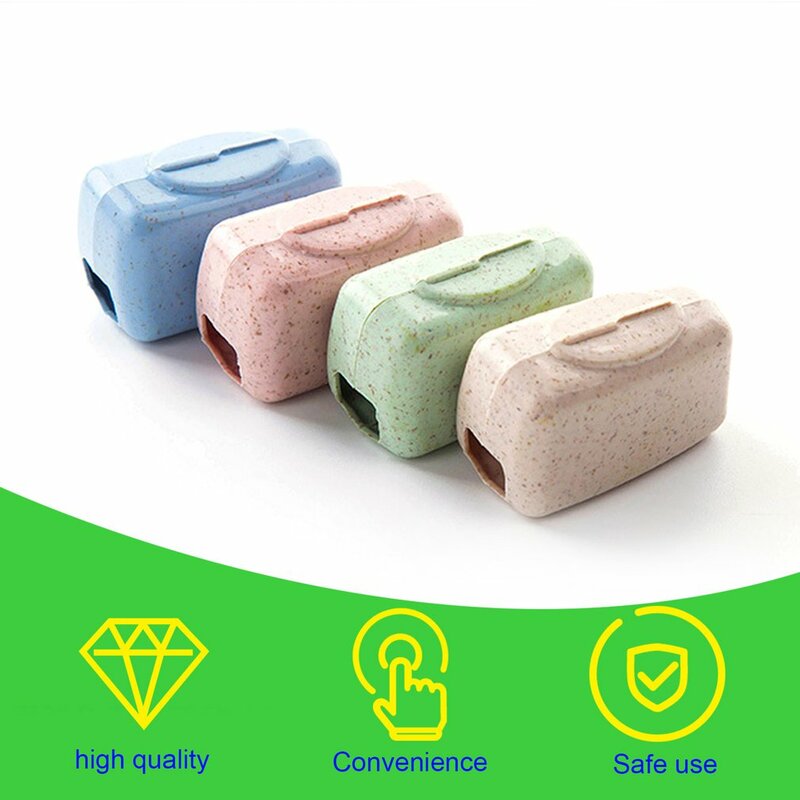 4pcs Toothbrush Heads Cover Wheat Straw Protective Cap Prevent Bacteria For Outdoor Travel Vocation Home Brush Head Anti-dust
