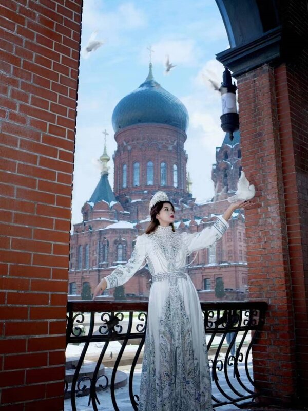 Новинка Платье для фотосъемки в путешествии на русском языке Экзотический костюм для фотосъемки