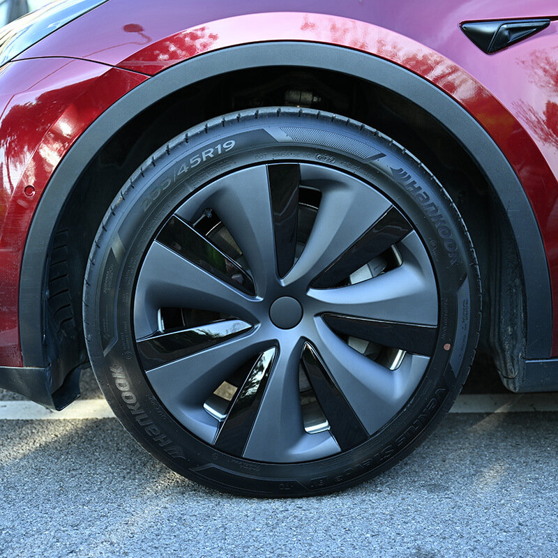 4 pezzi copriruota 19 pollici coprimozzo Performance Automobile Replacemen HubCap copertura completa del cerchione per Tesla Model Y 2020-2023 accessori