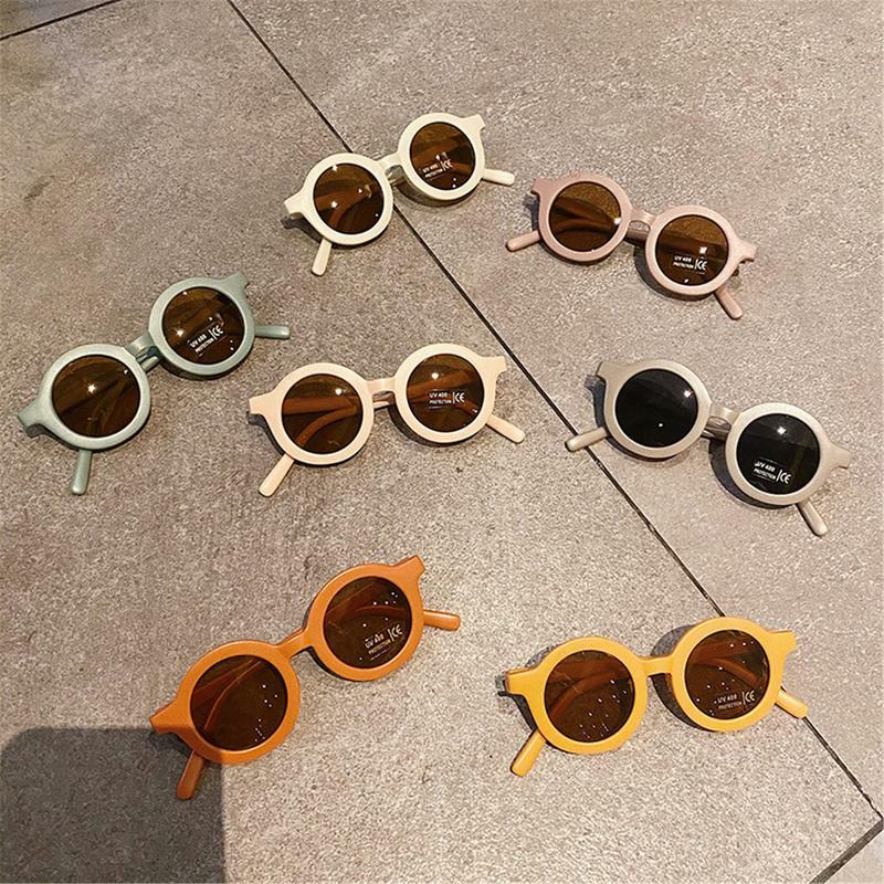 Lunettes de soleil rondes UV-Verde pour enfants, lunettes de soleil pour enfants, conception de périphérie simplifiée, cadre optique antarctique intégré