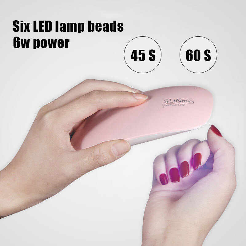 Мини-Сушилка для ногтей мощностью 6 Вт, портативная лампа для УФ-маникюра, лампа для домашнего использования для сушки ногтей, лака для ногтей с USB-кабелем