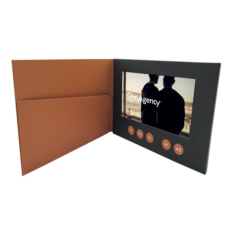 Custom.10 inch lcd video heft video broschüre weiße karton broschüre mit lcd bildschirm video player