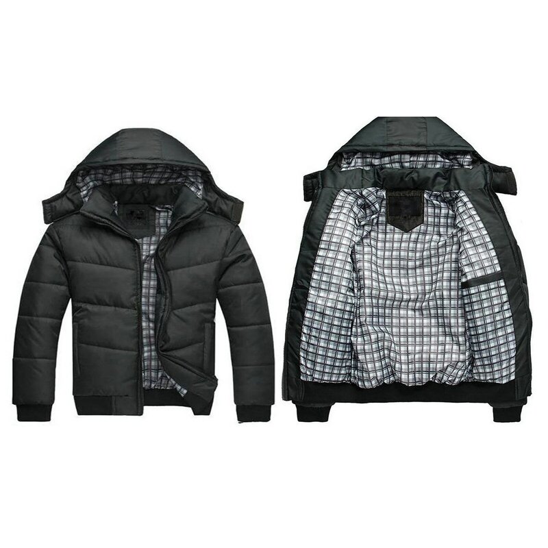 Down Cotton Jacket for Men Fit Warm Puffer Jacket Outwear for Club Travel Outdoor Wear