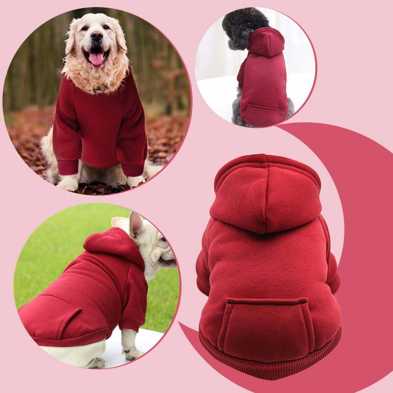 Swetry dla psów Yuehao dla małych psów, bluza dla psa z kieszonką-jesienne ciepłe sweter polarowy strój dla szczeniaczka dla małych średnich