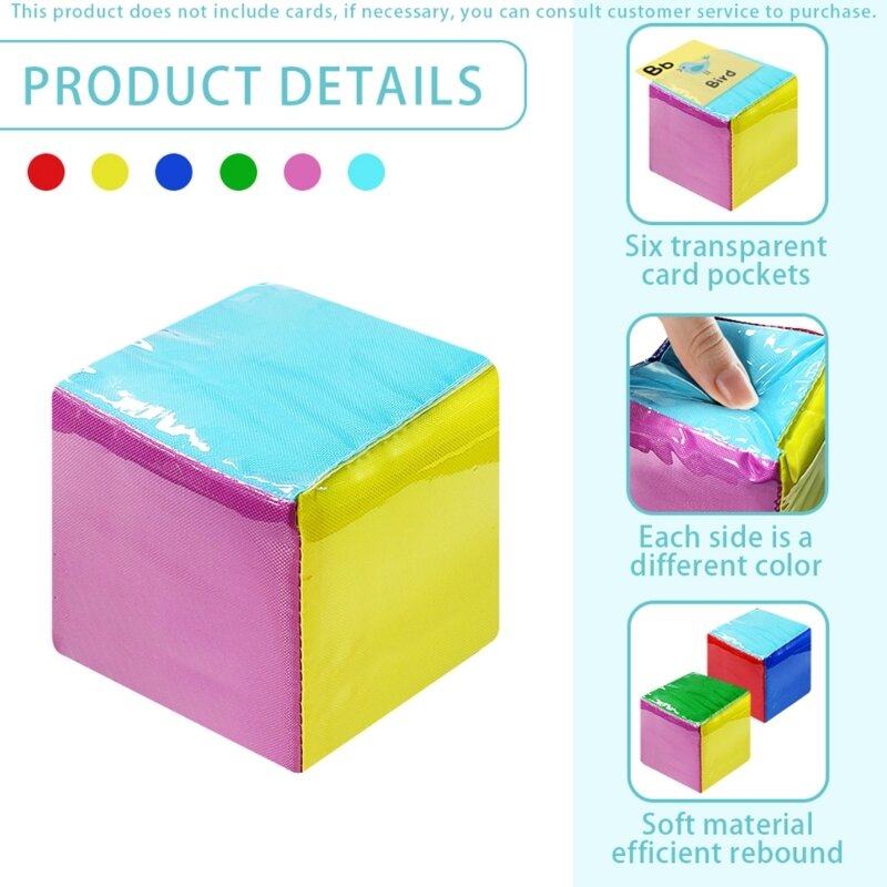 Обучающие кубики, карманные кубики для классной комнаты, для самостоятельного обучения, для игр, для обучения, для укладки блоков с 6 прозрачными карманами