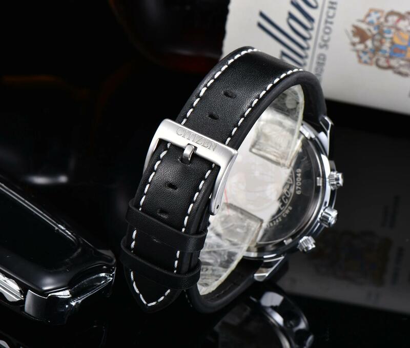 Часы наручные CITIZEN Мужские кварцевые, роскошные спортивные водонепроницаемые Модные в стиле милитари, с хронографом из нержавеющей стали