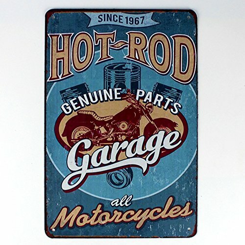 Hot Rod Garagem Serviço Metal Tin Sign, Vintage Bar, Café, Wall Decor, Retro, 8x1,2 Polegada