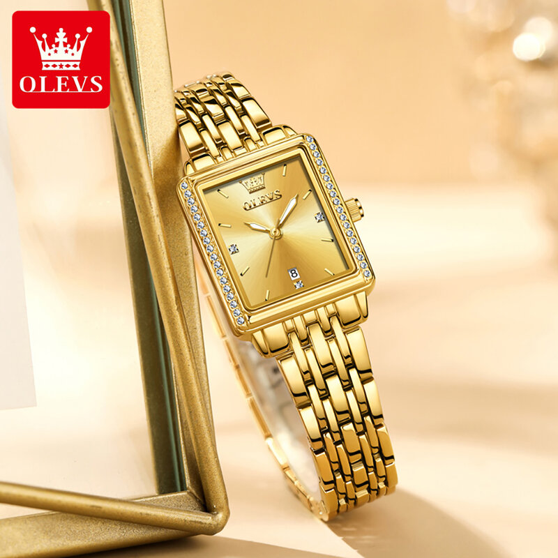 OLEVS-reloj de cuarzo con correa de cerámica para mujer, accesorio de lujo, luminoso, resistente al agua, a la moda, novedad