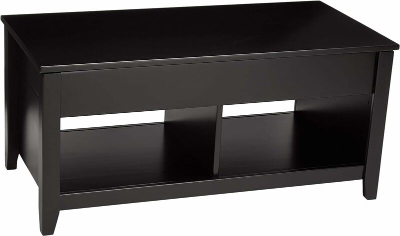 Basics Lift-Top-Aufbewahrung rechteckiger Couch tisch, schwarz, 40 in x 18 in x 19 in