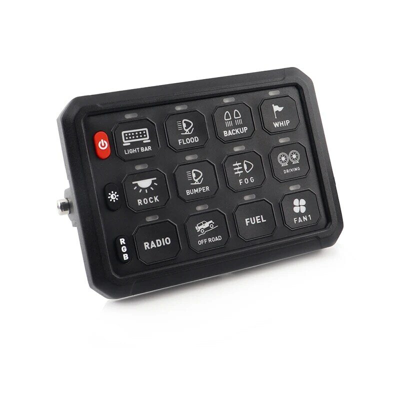 Новое поступление, 12 кнопочный переключатель, панель ВКЛ-ВЫКЛ, светодиодный переключатель для автомобиля, 8 кнопок, панель переключателя