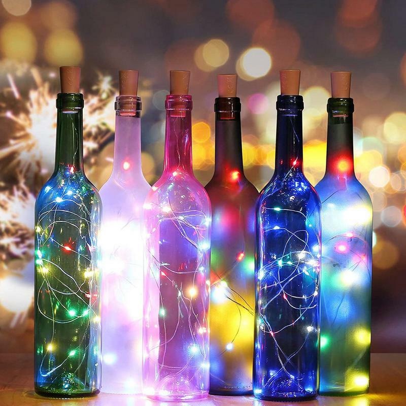 Fairy String Lights Cork Christmas Lights Fairy Lights Waterproof Battery Operated Cork String Lights 6.5ft Copper Wire Cork