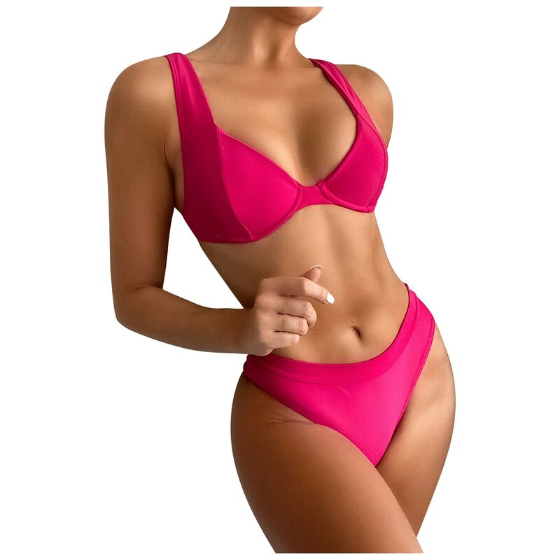 Bikini a buon mercato a vita alta 2021 nuovi costumi da bagno donna 2 pezzi Sport Bikini da donna spedizione gratuita costumi da bagno donna Beachwear 2022
