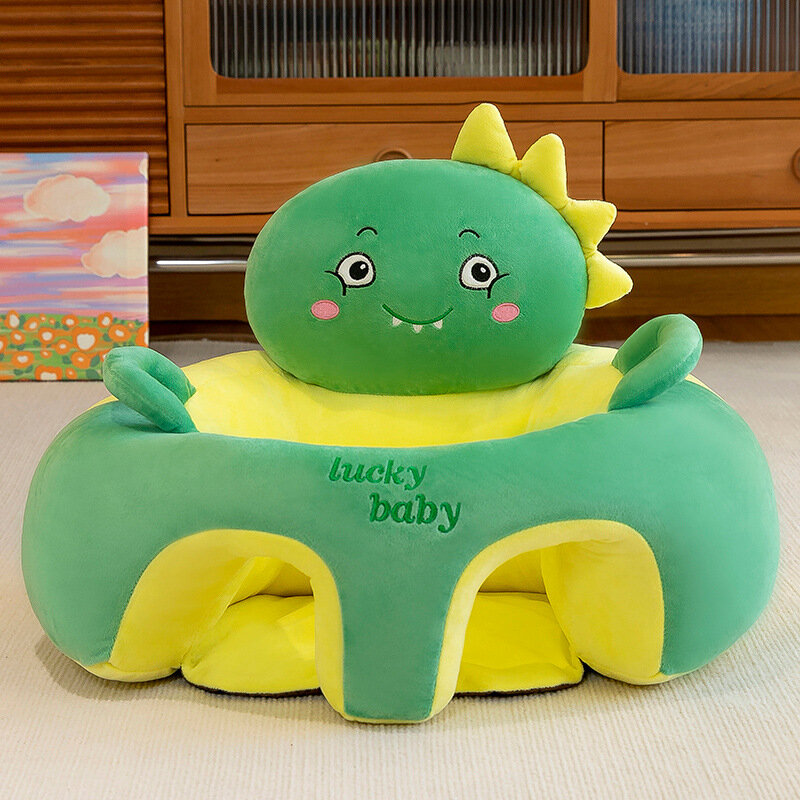 Penutup Sofa bayi kartun lucu, penutup belajar duduk tempat duduk kursi makan anak kulit Sofa bayi tanpa katun