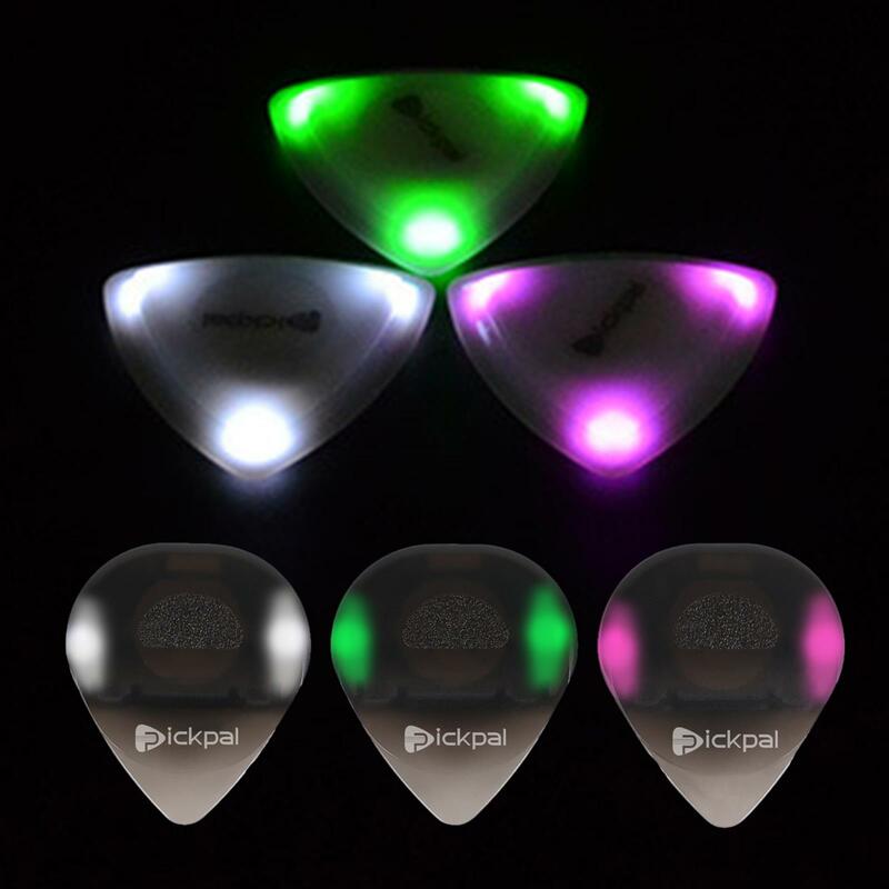 6 Pieces Light up Guitar Picks Easy to Disassemble Acoustic Guitar Picks Compact Light up Picks for Guitar for Gift Performance