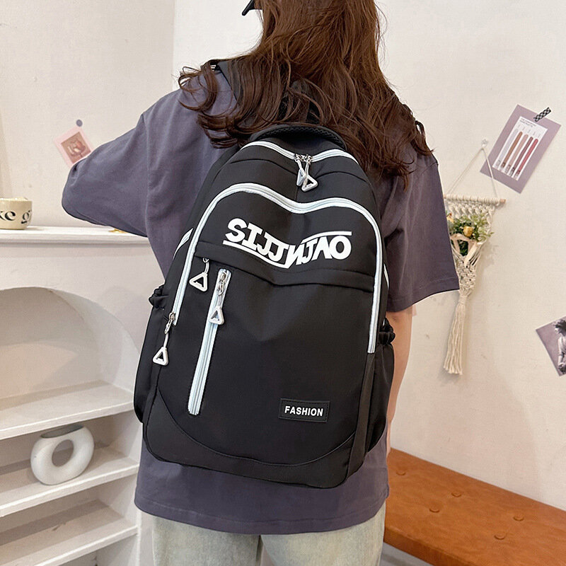 New Junior High School Backpack Schoolbag with Large Capacity High College Student Lightweight Fashionable Generous Elegant