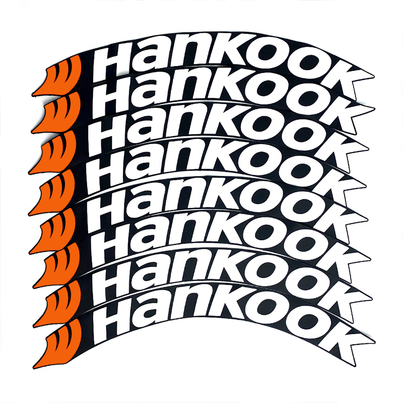 HANKOOK-pegatina de goma permanente para llanta de coche, etiqueta de rueda personalizada, impermeable, 3d