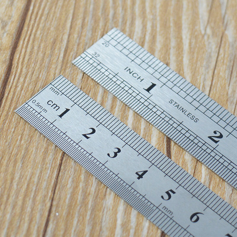 New Stainless Steel Measuring Double Side Ruler Rulers 15CM 6 Inch Straight Tool