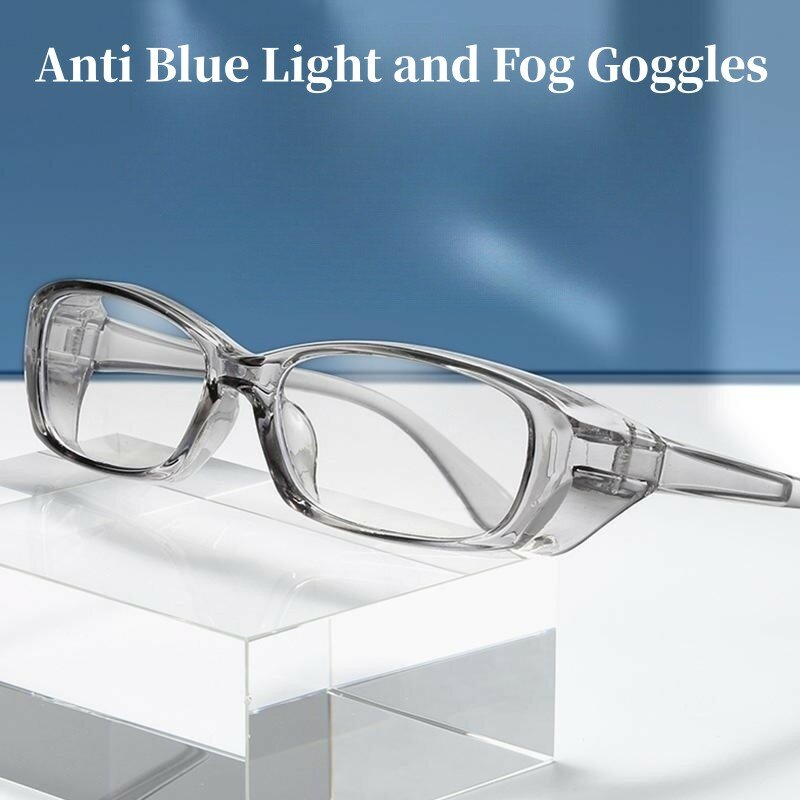 Modne przezroczyste anty-gogle przeciwmgielne mężczyźni kobiety blokujące niebieskie światło okulary przeciwpyłkowe i przeciwwietrzne okulary przeciwpylne