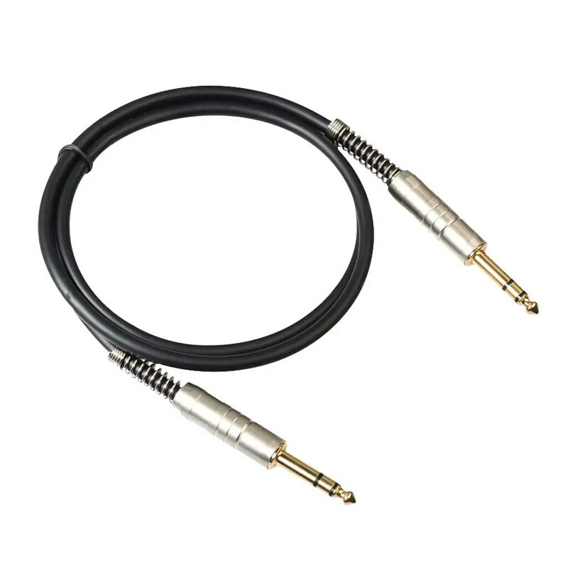 Czarny przewód stereofoniczny kabel Audio z męskiego na męskie 1m 3ft 1/4 Cal
