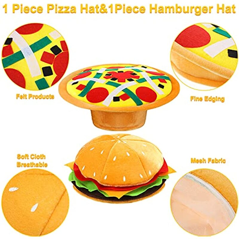 Topi Hamburger makanan cepat lucu, Beanie wanita bentuk Burger, kostum pesta berdandan uniseks