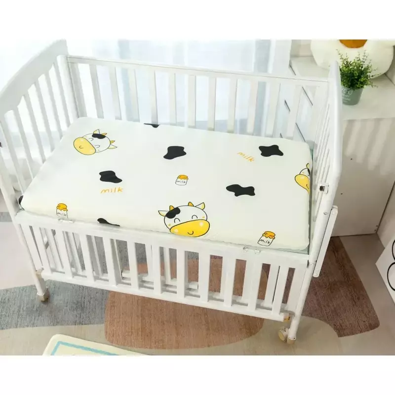 Sprei katun pas untuk bayi, sprei katun murni, penutup tempat tidur Panel untuk bayi
