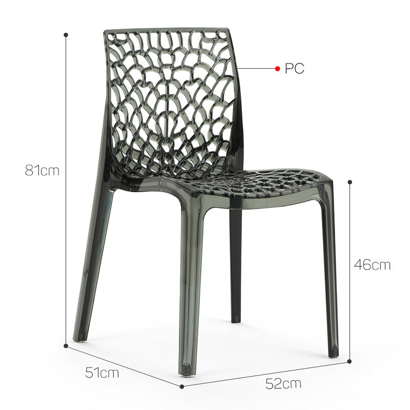 북유럽 아크릴 식당 의자 홈 성인 다시 의자 현대 미니멀리스트 다이닝 의자 플라스틱 의자 라이트 럭셔리 투명한 의자
