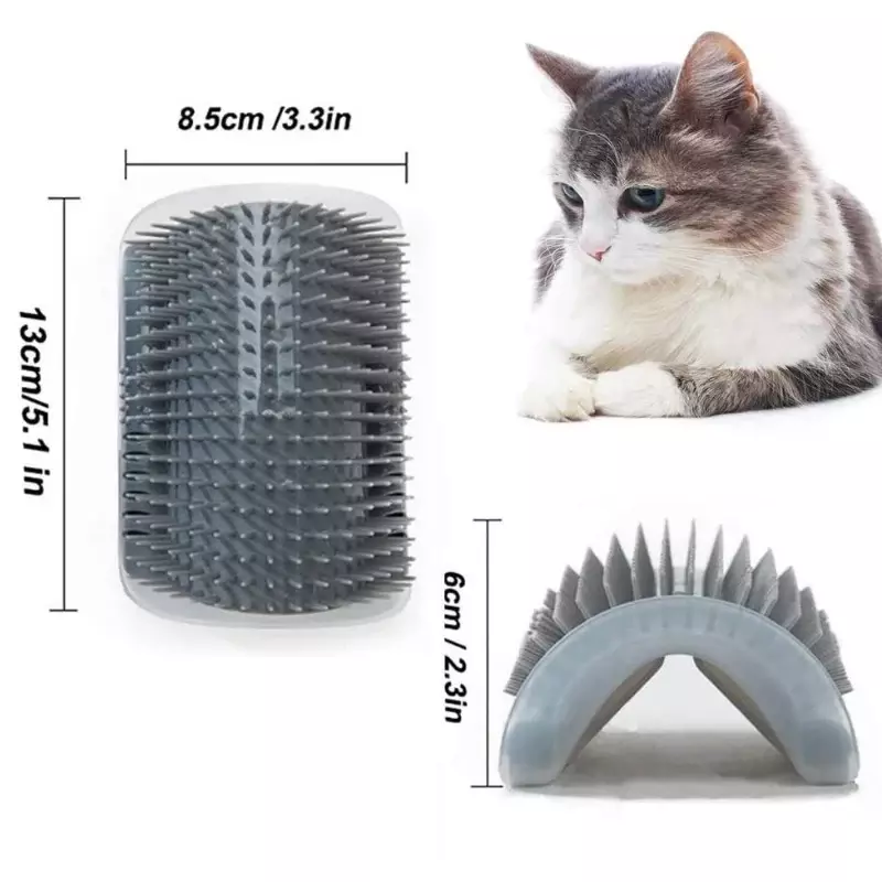 Cepillo de plástico extraíble para mascotas, rascador de esquina de gato, herramienta de masaje de pelo para perros, rascador de limpieza, suministro